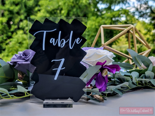 Table Numbers (Acrylic Black Painted Back) 1-25  (Come with Acrylic Stands)