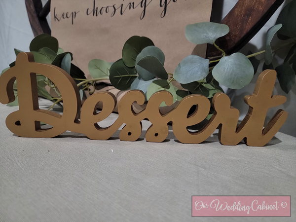 Gold "DESSERT" Table Top Sign 