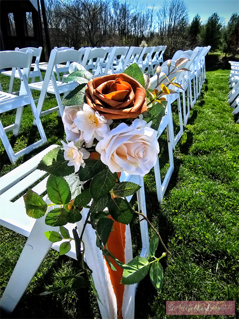 Aisle Chair Floral with Drapery Terracotta (Set of 8)