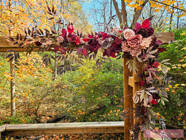 6' Burgundy and Dusty Rose Garland (Best for Arches or Entryway Tables)