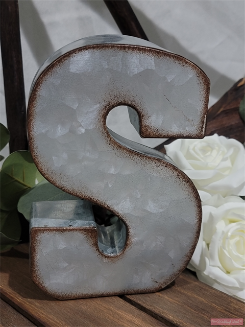 7" Galvanized Metal Letter S
