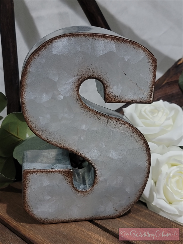 7" Galvanized Metal Letter S