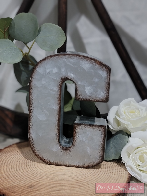 7" Galvanized Metal Letter C
