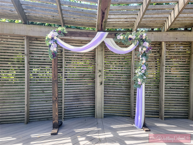 Semi-Sheer Chiffon Lavender Arch Drape (27x216 inches) **WOULD NOT RECOMMEND TO USE AS A TABLE RUNNER** **DO NOT NAIL, PUSH PIN, OR STAPLE TO STRUCTURES**