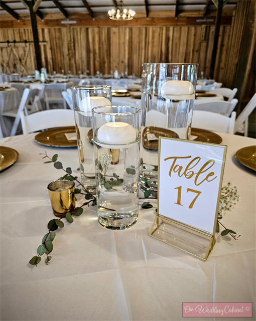 Table Number Frame Set 1-30, GOLD ***WILL NOT SUBSTITUTE TABLE NUMBERS OUT***