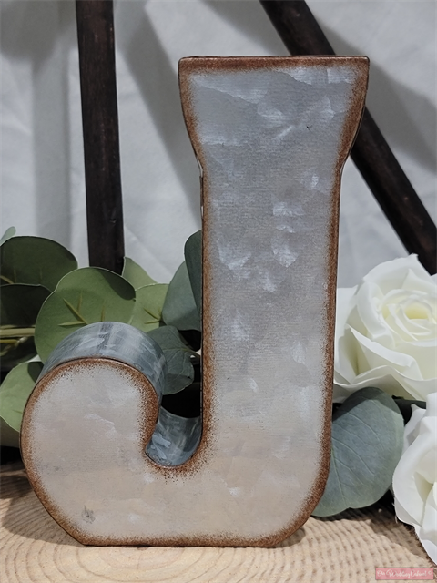 7" Galvanized Metal Letter J