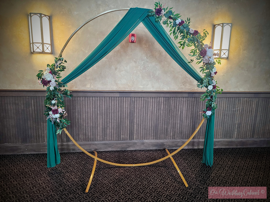 Semi-Sheer Chiffon Emerald Green Arch Drape (27x216 inches) **WOULD NOT RECOMMEND TO USE AS A TABLE RUNNER** **DO NOT NAIL, PUSH PIN, OR STAPLE TO STRUCTURES**