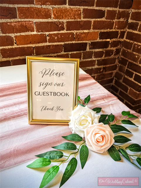 5"x7" Gold Frame "Guestbook" Sign