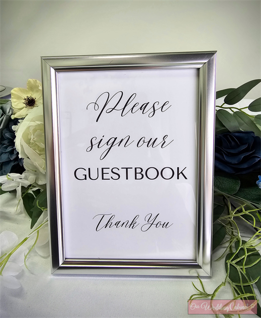 5"x7" Silver Frame "Guestbook" Sign