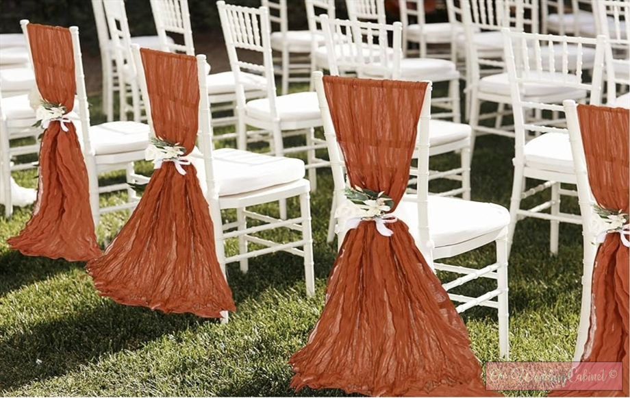 Chair Cheesecloth Sash, 17"x108", Terracotta