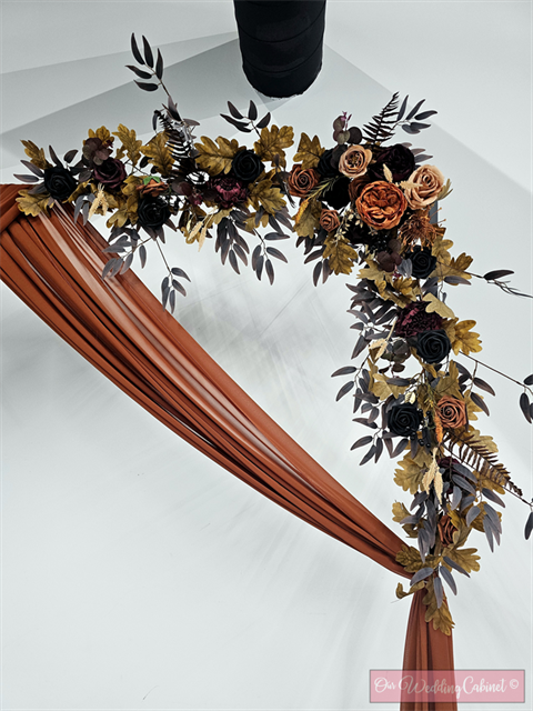 6' Black, Orange and Deep Purple Garland (Best for Arches or Entryway Tables)
