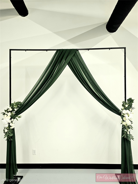 Semi-Sheer Chiffon Hunter Green Arch Drape (27x216 inches) **WOULD NOT RECOMMEND TO USE AS A TABLE RUNNER** **DO NOT NAIL, PUSH PIN, OR STAPLE TO STRUCTURES**