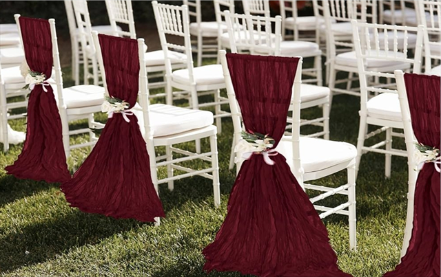 Chair Cheesecloth Sash, 17"x108", Burgundy