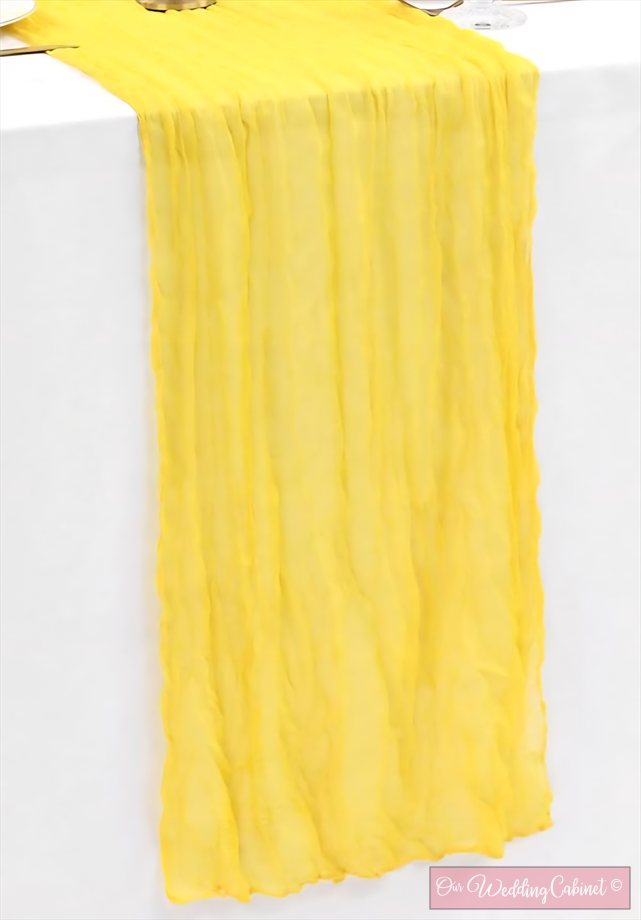 Cheesecloth Table Runner, Yellow (120"x20")