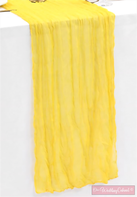 Cheesecloth Table Runner, Yellow (120"x20")