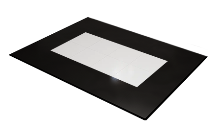 White Dance Floor + Black 3' Border (12' x 18')