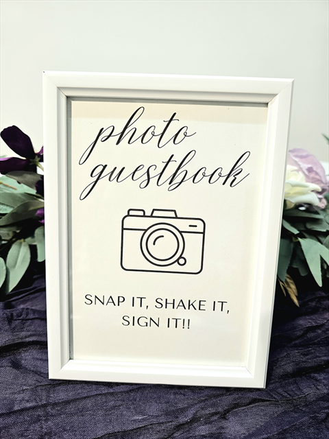 5"x7" White Frame "Photo Guestbook" Sign