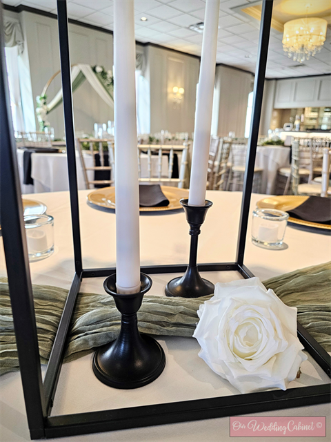 5" Black Matte Metal CandleStick Holder (MUST BE BATTERY OPERATED ONLY)