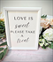 5"x7" White Frame "Love is Sweet, Please take a Treat" Sign