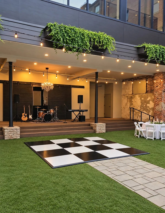Dance Floor event rental setup