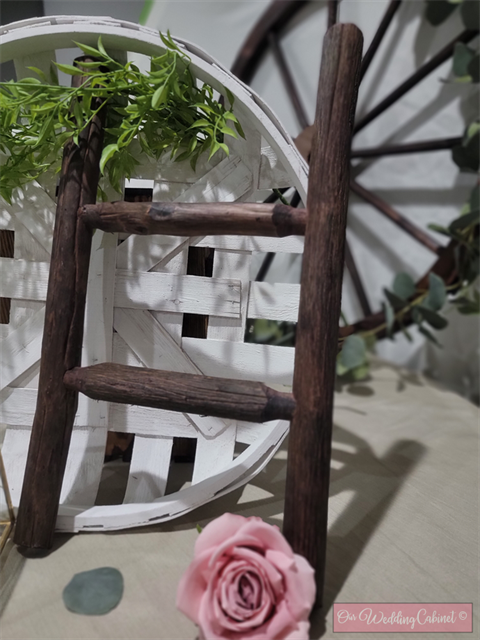18" Natural Rustic Brown Mini Ladder