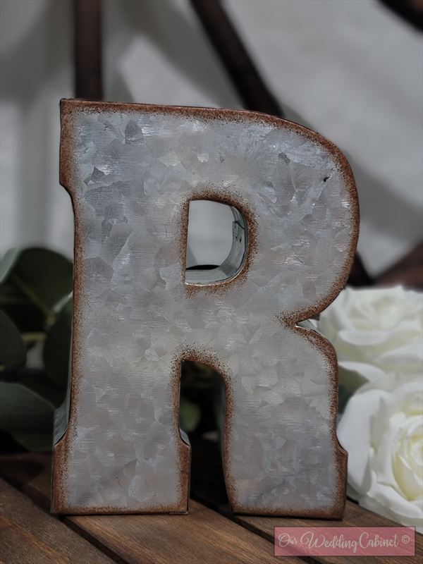 7" Galvanized Metal Letter R