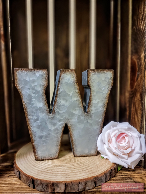 7" Galvanized Metal Letter W