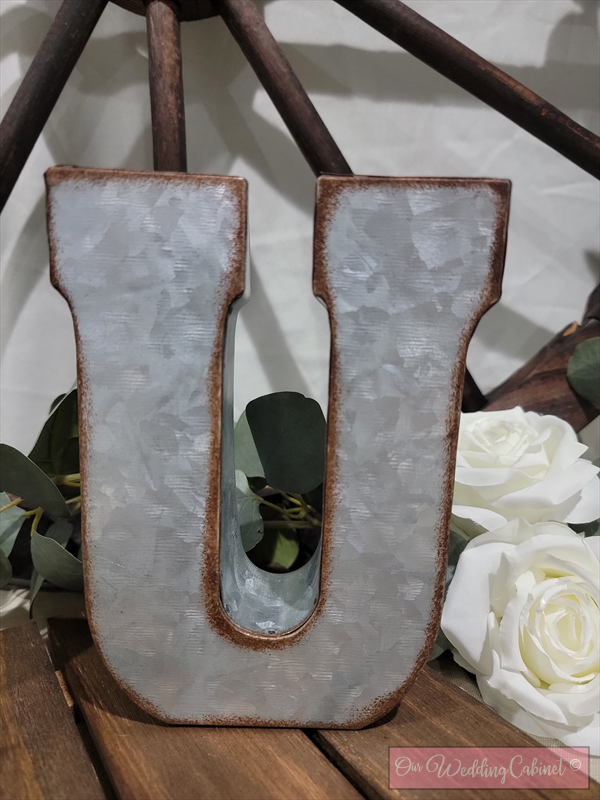 7" Galvanized Metal Letter U