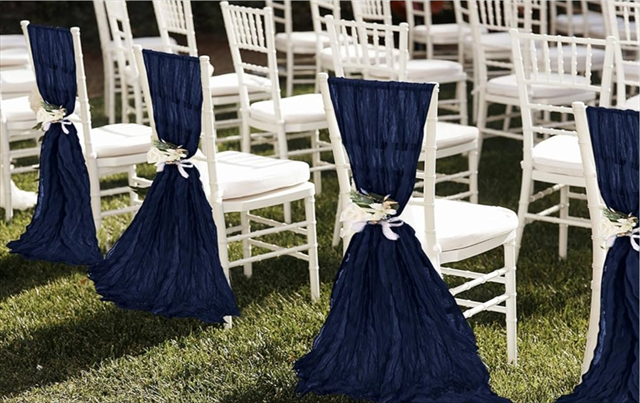Chair Cheesecloth Sash, 17"x108", Navy