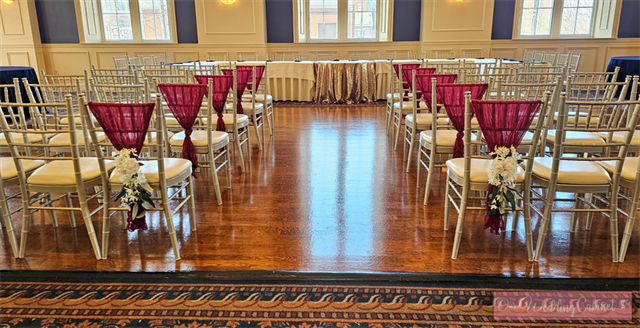 Chair Sash Setup, Set of 10, Burgundy **For Ulitmate Packages Only**