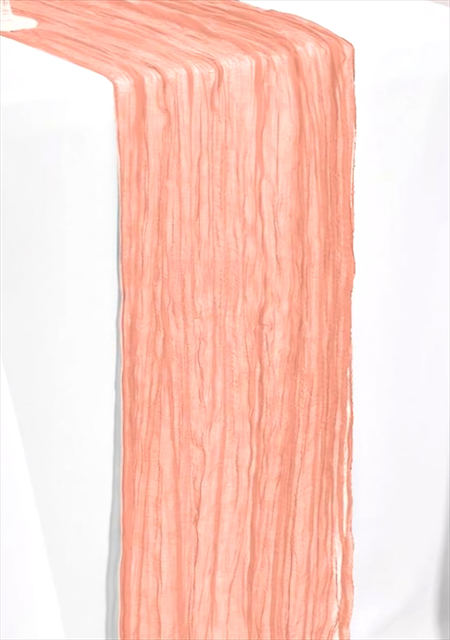 Cheesecloth Table Runner, Coral (120"x20")