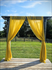 Semi-Sheer Chiffon Gold Arch Drape (27x216 inches) **WOULD NOT RECOMMEND TO USE AS A TABLE RUNNER** **DO NOT NAIL, PUSH PIN, OR STAPLE TO STRUCTURES**