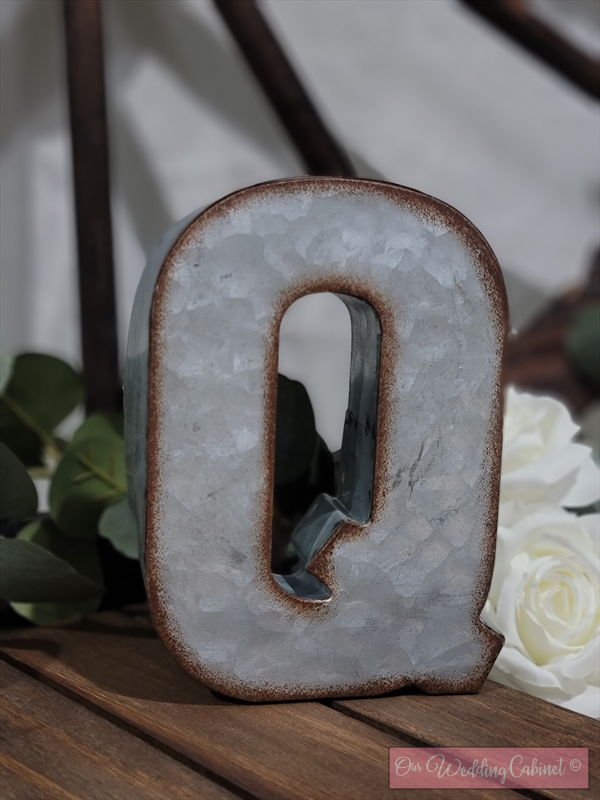 7" Galvanized Metal Letter Q