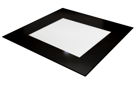 White Dance Floor + Black 3' Border (15' x 15')