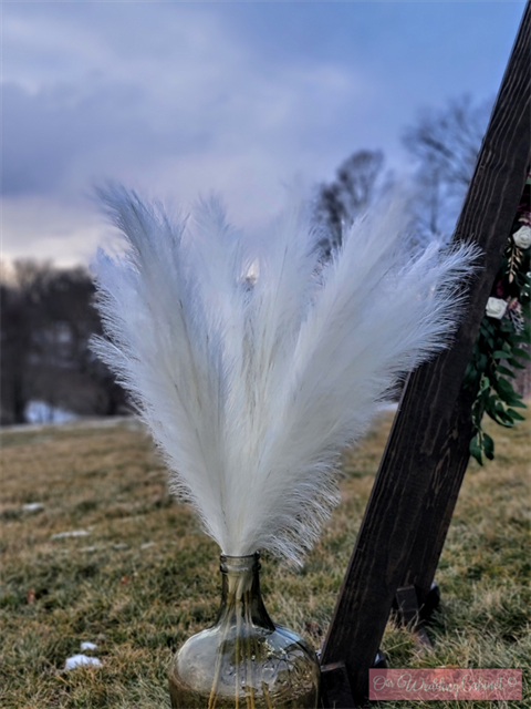 40 inch White Tall Faux Pampas Grass