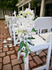 Aisle Chair White/Ivory Floral with Drapery (Set of 8)