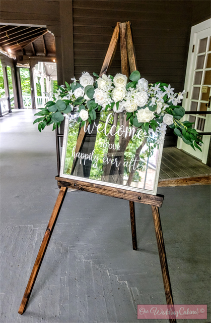 Wooden Display Easel Stand (Dark Walnut Stain) **BEST USED INSIDE VENUE**