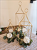 Set of 3 Metal Lanterns, Gold: each set will get a 24",19",13" Lantern with eucalyptus candle rings that will fit glass vases. **VASES WILL NEED TO BE ADDED SEPERATELY, 6.25",7.5",9"**