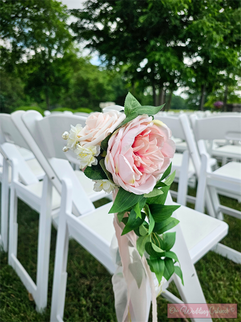 Aisle Chair Floral with Drapery Dusty Rose (Set of 8)