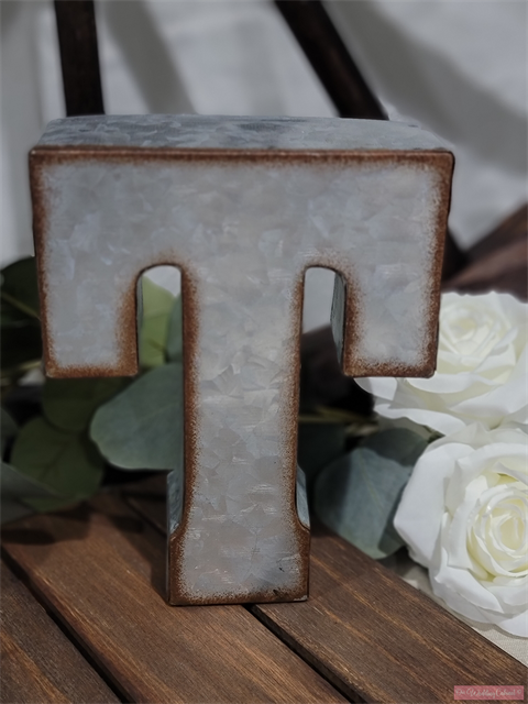 7" Galvanized Metal Letter T