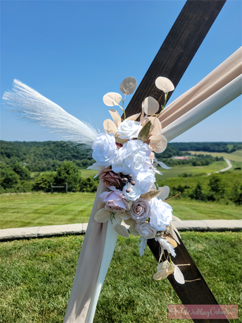 Floral Swag Set of 2 Dried White and Beige (Best for Bottom of Arches or Ceremony Signs) 