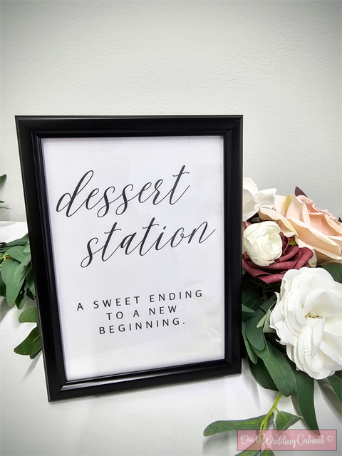 5"x7" Black Frame "Dessert Station" Sign