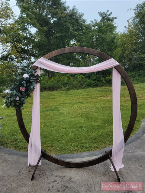 Semi-Sheer Chiffon Light Pink Arch Drape (27x216 inches) **WOULD NOT RECOMMEND TO USE AS A TABLE RUNNER** **DO NOT NAIL, PUSH PIN, OR STAPLE TO STRUCTURES**