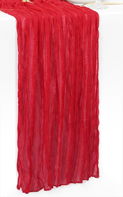 Cheesecloth Table Runner, Red (120"x20")