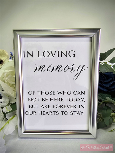 5"x7" Silver Frame "In Loving Memory" Sign
