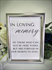 5"x7" Silver Frame "In Loving Memory" Sign