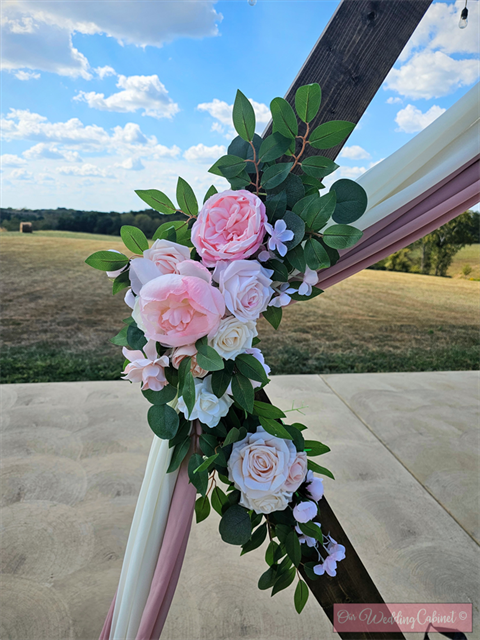 Floral Swag Set of 2  Blush and Cream(Best for Bottom of Arches or Ceremony Signs)  