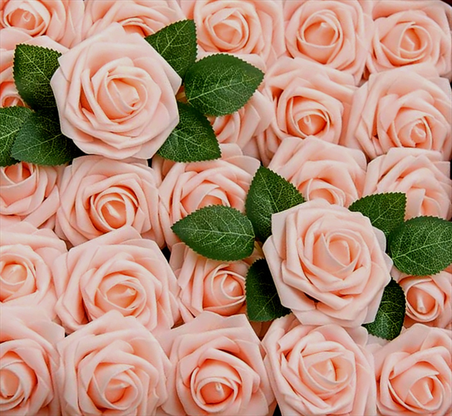 3" Blush Foam Roses 