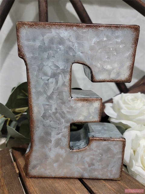7" Galvanized Metal Letter E