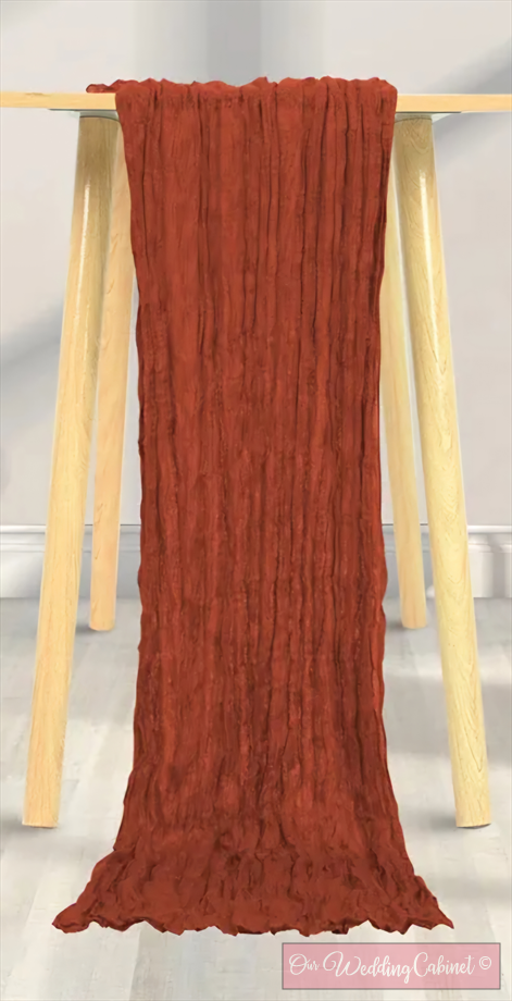 Cheesecloth Table Runner, Terracotta (120"x20")